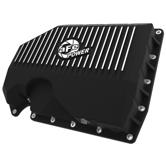 aFe Engine Oil Pan Black POWER Street Series w/ Machined Fins | VW 1.8L/2.0L (05-19) (46-71240B)