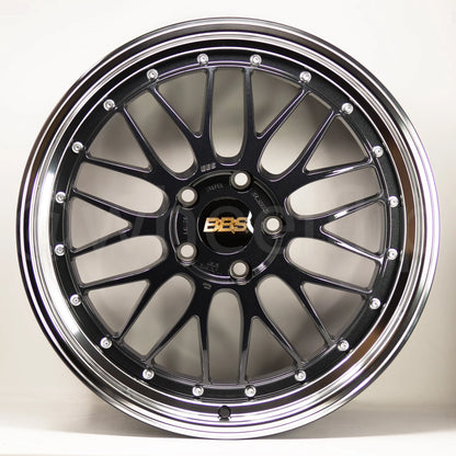 BBS LM 19x9.5 +22, 19x11 +37 5x120 Black Blue (SET)