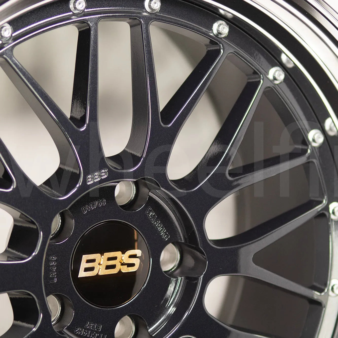 BBS LM 19x9.5 +22, 19x11 +37 5x120 Black Blue (SET)