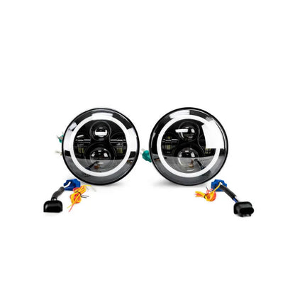 DV8 Offroad 07-18 Jeep JK LED Projector Headlights w/ Halo | Jeep Wrangler (07-18) (HL7JK-02)