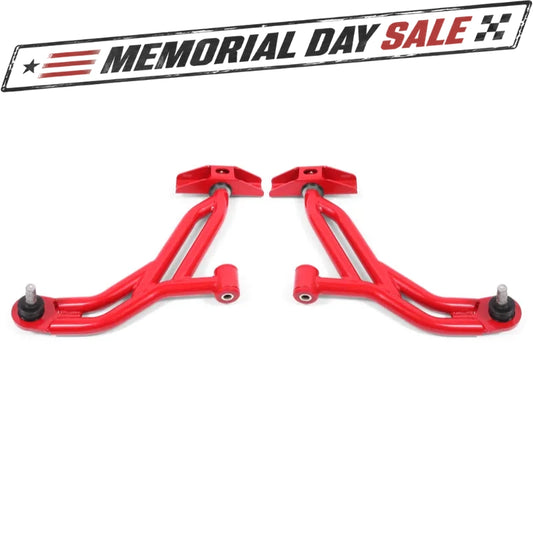 BMR Suspension 05-14 Ford Mustang Lower A-Arms - Red - Non-Adjustable