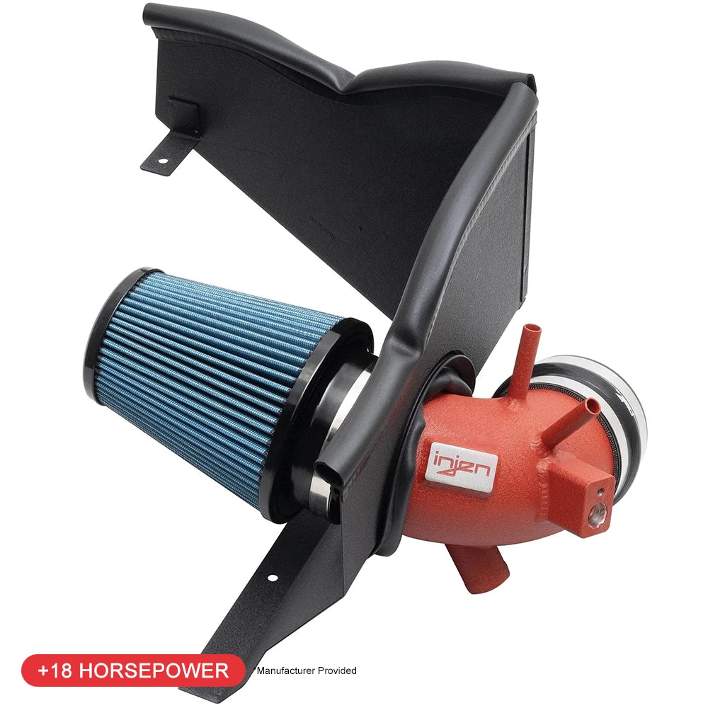 Injen Wrinkle Red Short Ram Tuned Intake System | Kia Stinger 2.5L Turbo (2017-2024) (SP1352WR)