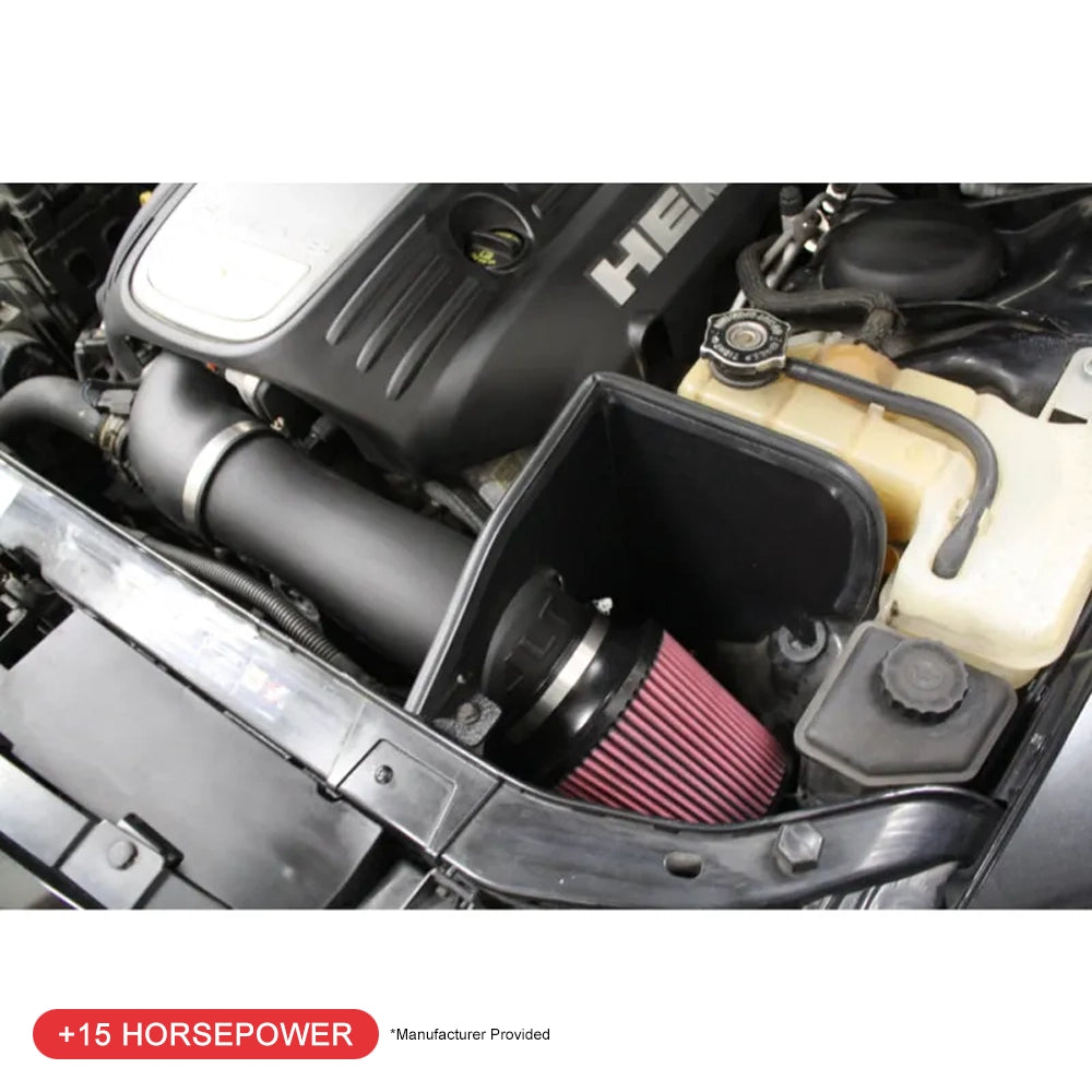 JLT 05-17 Dodge Charger 5.7L (w/o Shaker Hood) Black Textured Cold Air Intake Kit w/Red Filter