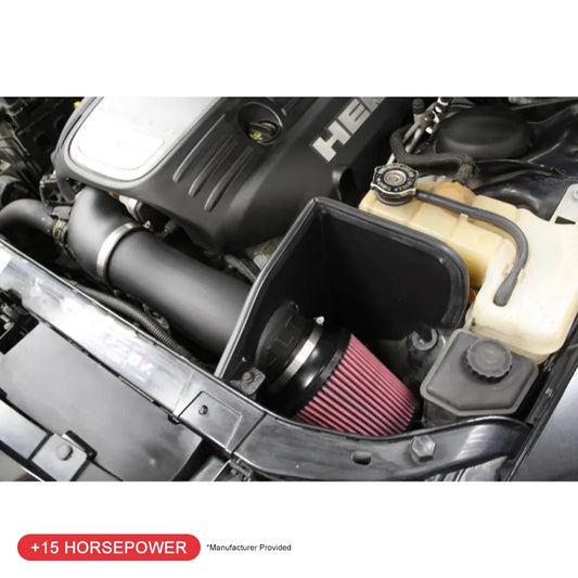 JLT 05-17 Dodge Charger 5.7L (w/o Shaker Hood) Black Textured Cold Air Intake Kit w/Red Filter