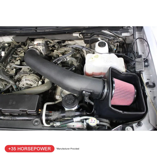 JLT 10-14 Ford F-150/Raptor 6.2L Black Textured Cold Air Intake Kit w/Red Filter - Tune Req