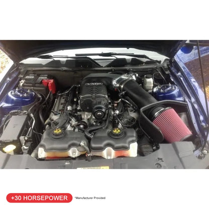 JLT 11-14 Ford Mustang GT (w/Roush/Whipple S/C) Black Textured Big Air Intake w/Red Filter -Tune Req