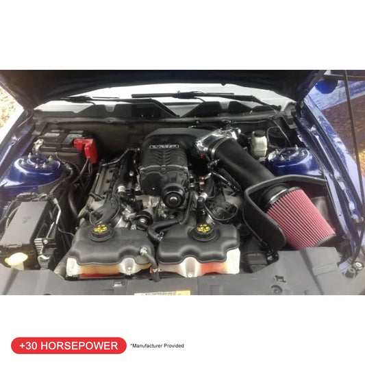 JLT 11-14 Ford Mustang GT (w/Roush/Whipple S/C) Black Textured Big Air Intake w/Red Filter -Tune Req