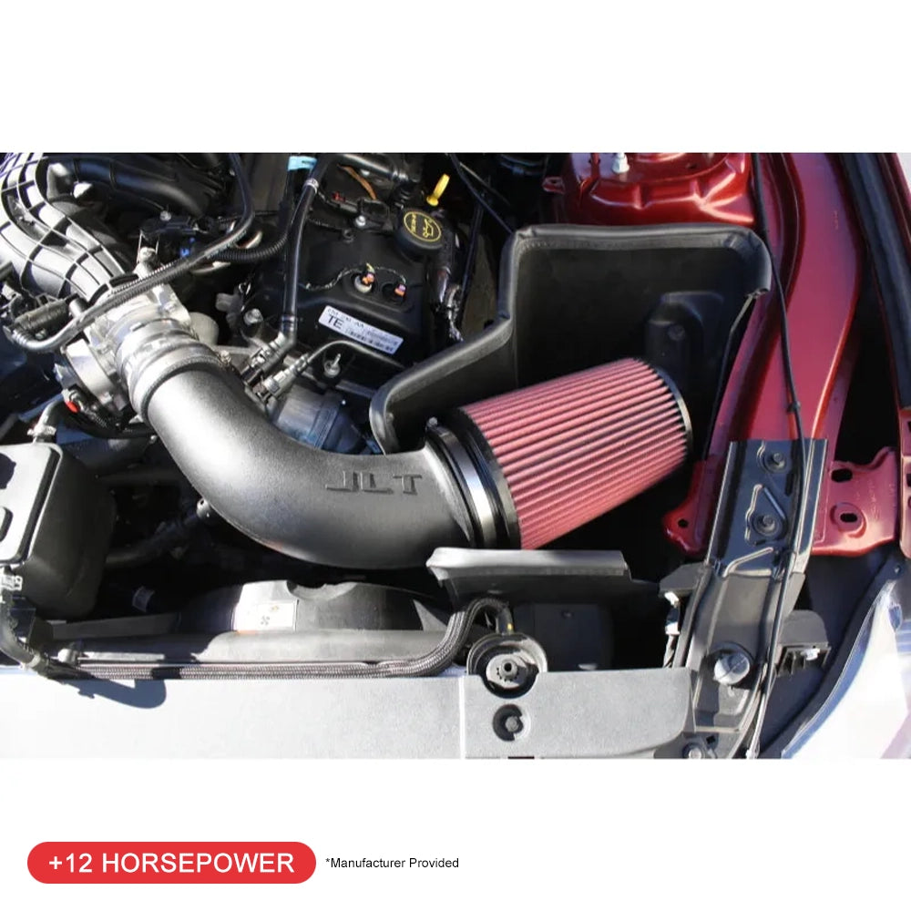 JLT 15-17 Ford Mustang V6 Black Textured Cold Air Intake Kit w/Red Filter