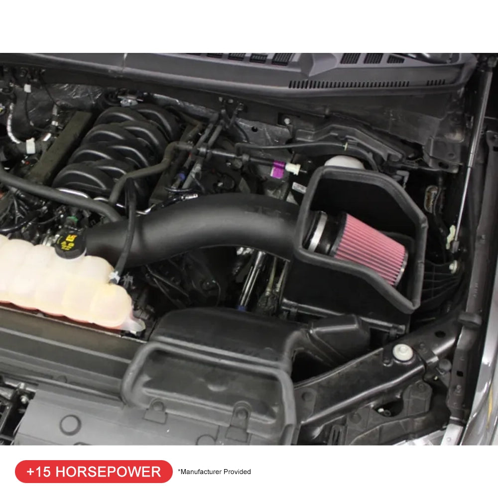 JLT 15-19 Ford F-150 5.0L Black Textured Cold Air Intake Kit w/Red Filter