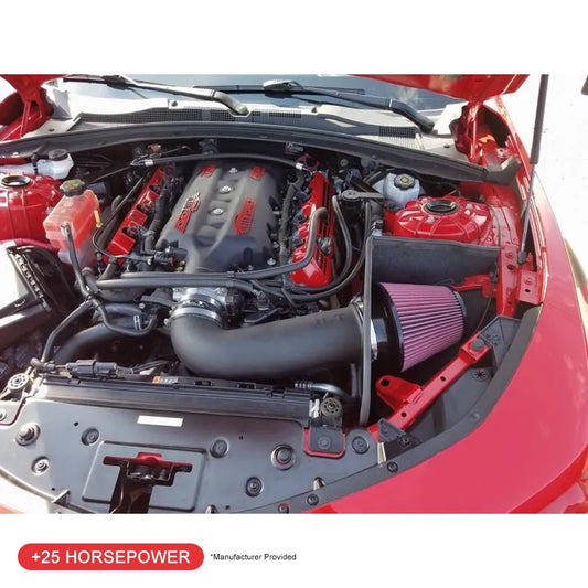 JLT 16-19 Chevrolet Camaro LT1 6.2L Black Textured Cold Air Intake Kit w/Red Filter - Tune Req