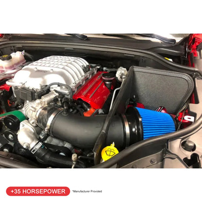 JLT 18-20 Jeep Grand Cherokee Trackhawk 6.2L Blk Textured CAI Kit w/Red Filter (2018 CARB Exempt)