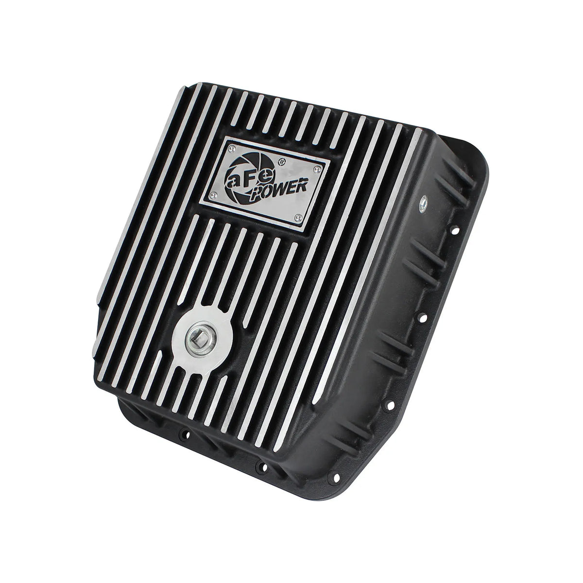 aFe Transmission Pan w/ Machined Fins Black | Ford Trucks AODE (94-08) (46-70222)