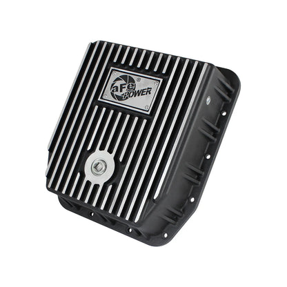 aFe Transmission Pan w/ Machined Fins Black | Ford Trucks AODE (94-08) (46-70222)