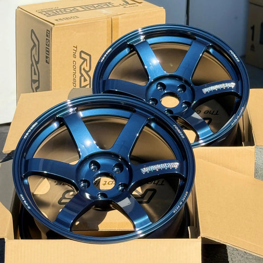 Volk Racing TE37 Saga S-Plus 18x10 +25, 18x11 +34 5x112 Mag Blue (SET)