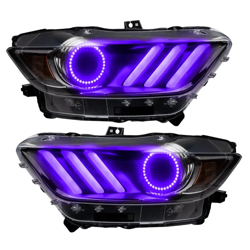 Oracle Ford Mustang V6/GT/Shelby DRL w/ Halo Kit ColorSHIFT w/ BC1 | 2015-2023 (2267-335)