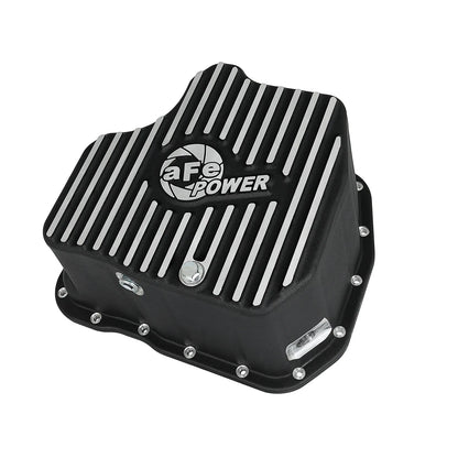aFe Pro Series Deep Engine Oil Pan Black w/ Machined Fins | GM Duramax V8-6.6L (11-16) (46-70342)