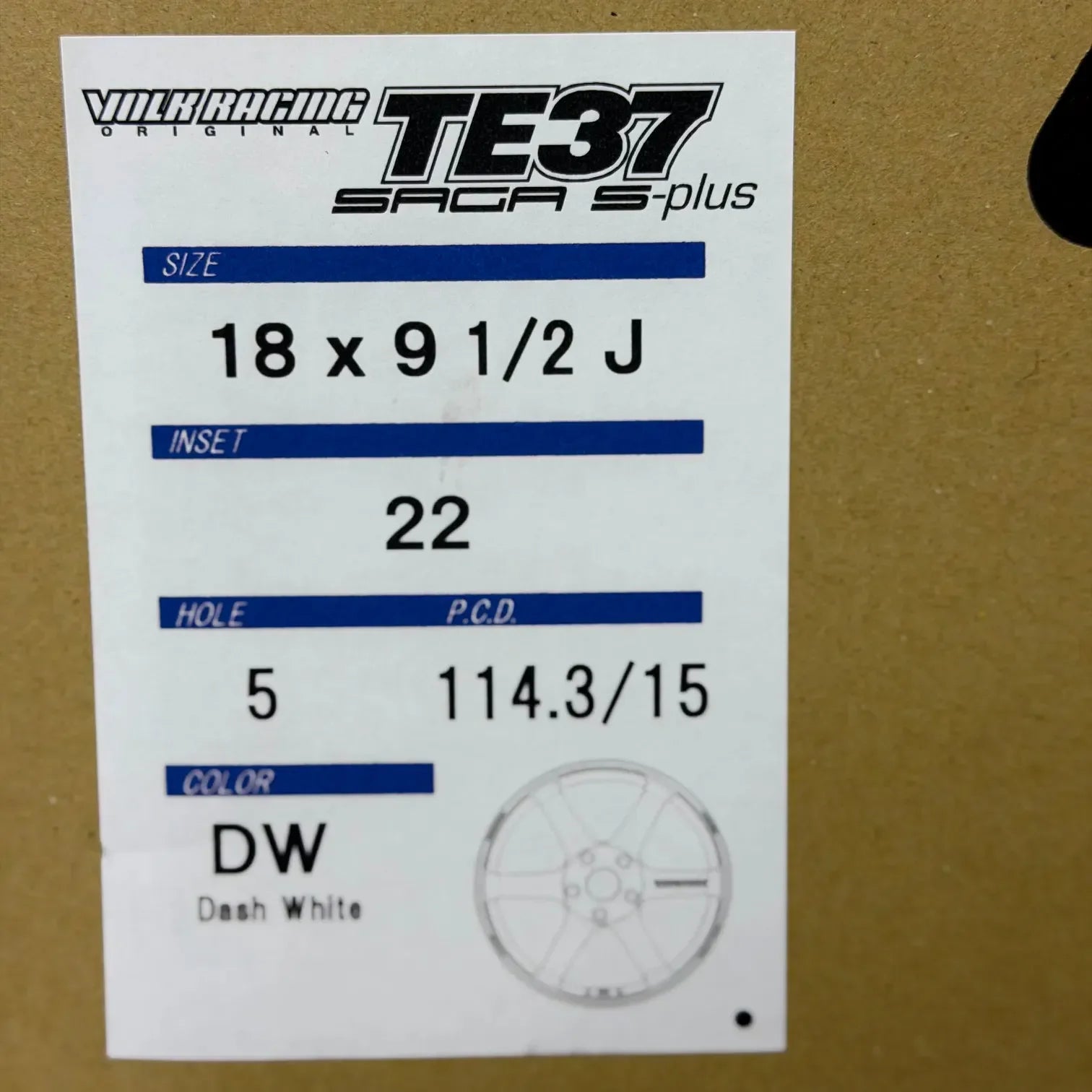 Volk Racing TE37 Saga S-Plus 18x9.5 +22 5x114.3 Dash White (SET)