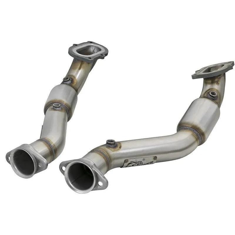 aFe 14-18 Corvette C7/Z06 Twisted Steel 3in SS Mid Pipe w/ Cat (48-34130-1YC)