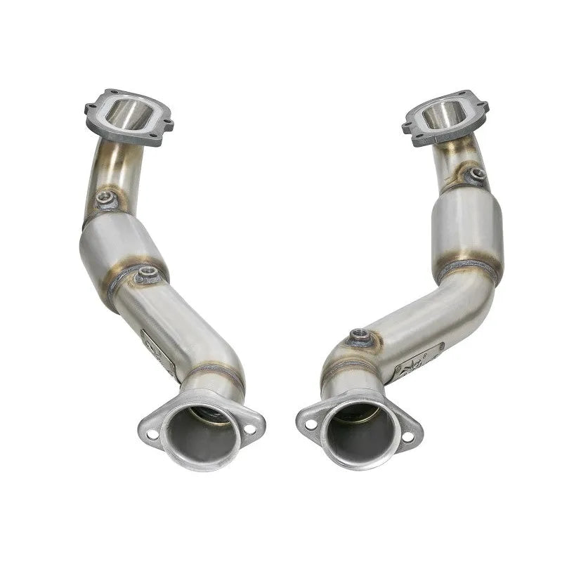 aFe 14-18 Corvette C7/Z06 Twisted Steel 3in SS Mid Pipe w/ Cat (48-34130-1YC)