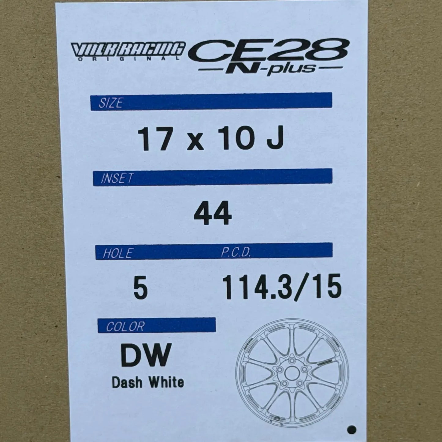 Volk Racing CE28N-Plus 17x10 +44 5x114.3 Dash White (SET)
