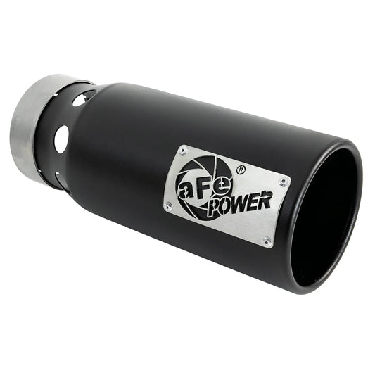 aFe 4in Stainless Steel Clamp-On Exhaust Tip Black Right Side Exit | Saturn 4S 409 (49T40501-B122)