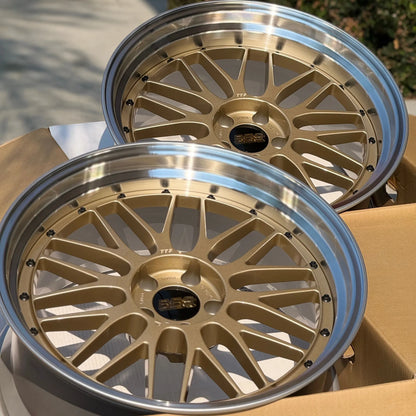 BBS LM 20x9.5 +8, 20x10.5 +15 5x112 Gold (SET)