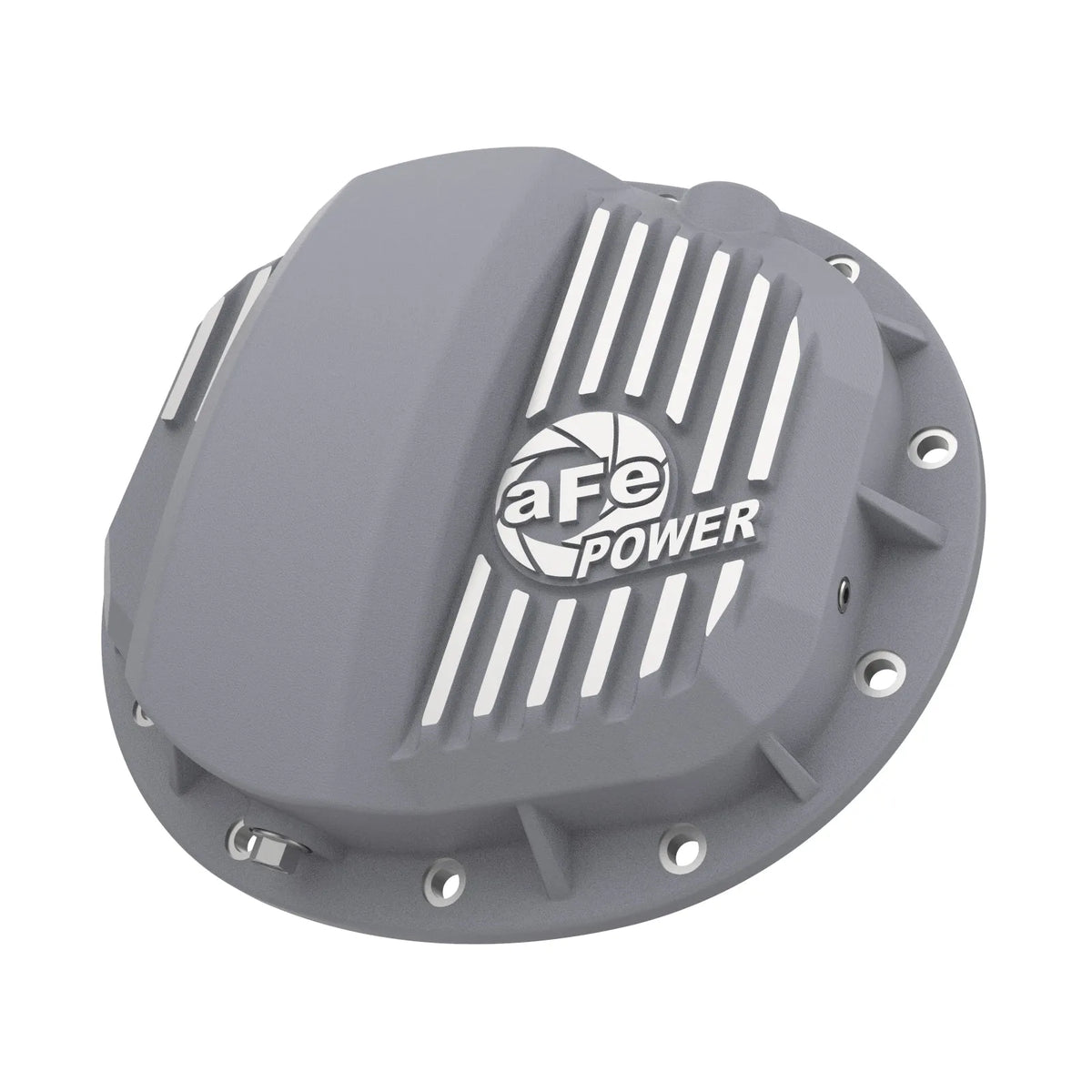 aFe Street Series Raw Front Differential Cover w/ Machined Fins | GM Gas Trucks/SUV (46-71140A)