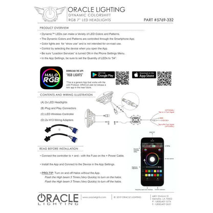 Oracle 7in. LED Headlights | Jeep Wrangler JL/Gladiator JT (07-26) (5769J-332)