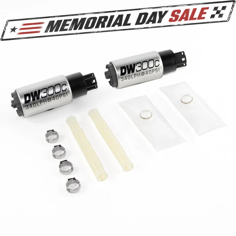 DeatschWerks 340lph DW300C Compact Fuel Pump w/ Install Kit 03-04 Ford Mustang Cobra (2 Pumps)