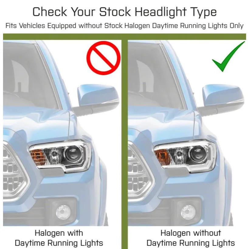 Raxiom 16-23 Toyota Tacoma LED DRL Headlights | Black Housing (TT8291)