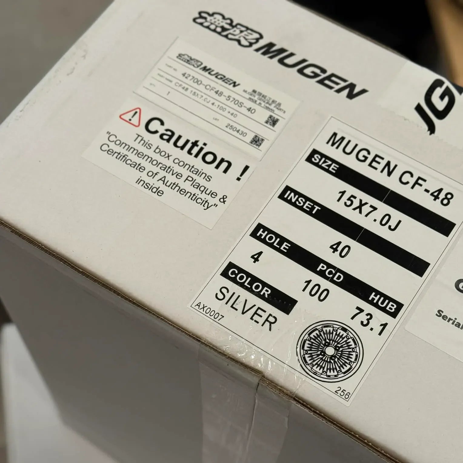 Mugen CF-48 Glory Labs Edition 15x7 +40 4x100 Silver (SET)