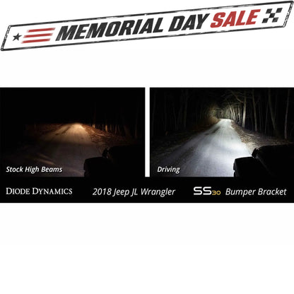 Diode Dynamics DD Bumper Light Kit - White / Combo 2x SS30 Bars | Jeep Wrangler JL (DD6085)