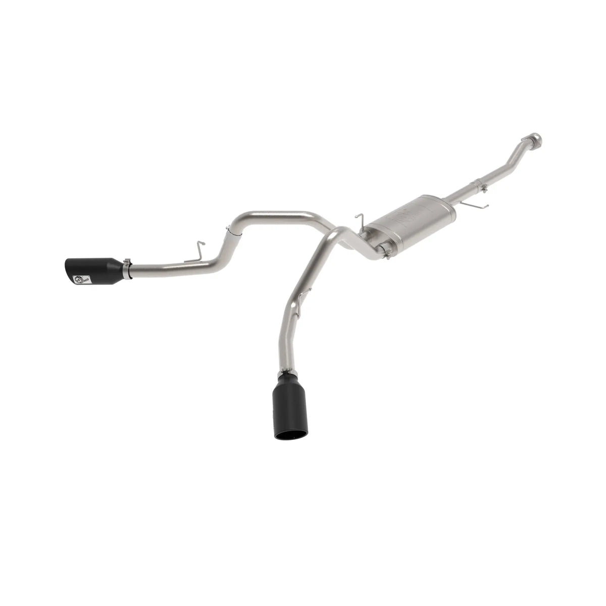 aFe 3in 304 SS D&S Cat-Back Exhaust Dual Side Exit w/ Black Tip | Ford F-150 (21) (49-33126-B)