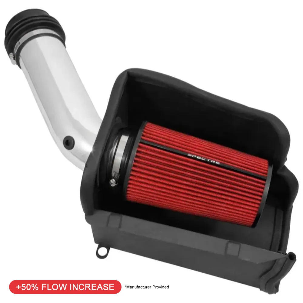 Spectre 94-97 Ford SD 7.3L DSL Air Intake Kit - Polished w/Red Filter