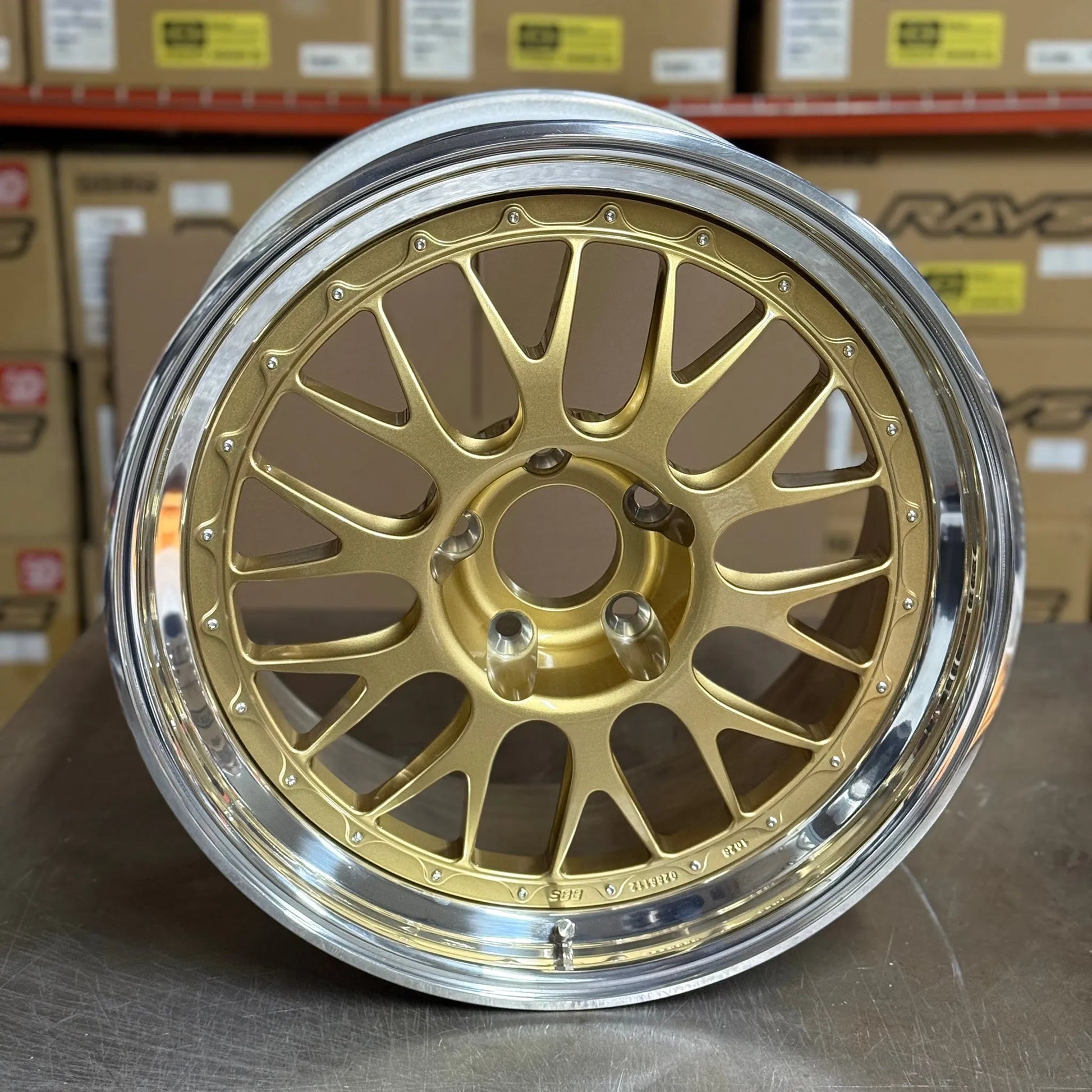 BBS E88 18x10 +21, 18x11 +34 5x120 Gold (SET)