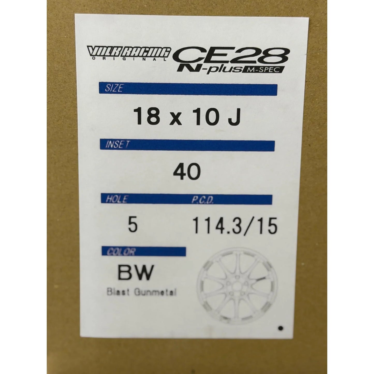 Volk Racing CE28N-Plus M-Spec 18x10 +40 5x114.3 Blast Gunmetal (SET)