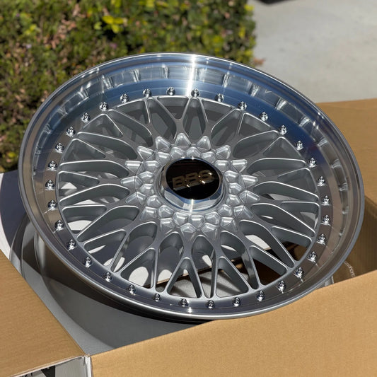 BBS Super RS 19x8.5 +43 5x112 Silver / Silver Diamond Cut (SET)