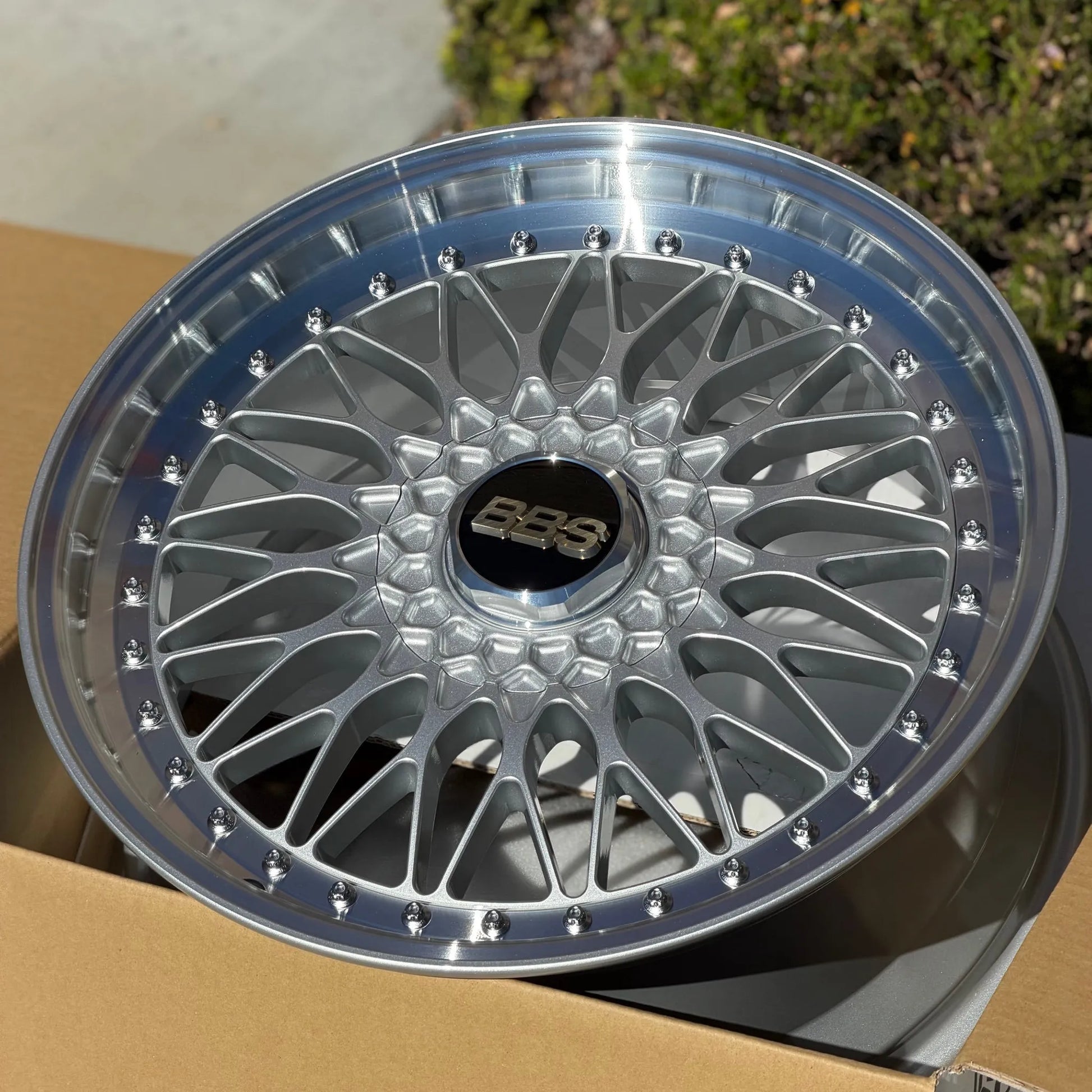 BBS Super RS 19x8.5 +43 5x112 Silver / Silver Diamond Cut (SET)