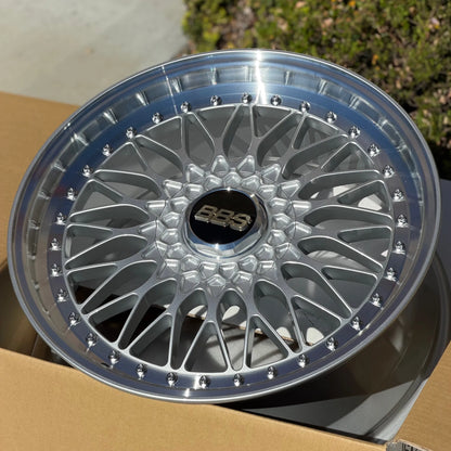 BBS Super RS 19x8.5 +43 5x112 Silver / Silver Diamond Cut (SET)