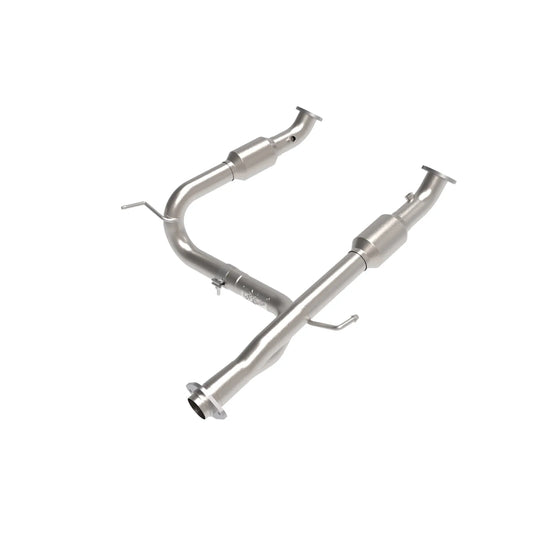 aFe 2-3 IN Twisted Steel Y-Pipe w/Cat | Toyota Tacoma V6 4.0L (05-15) (48-46006-RC)