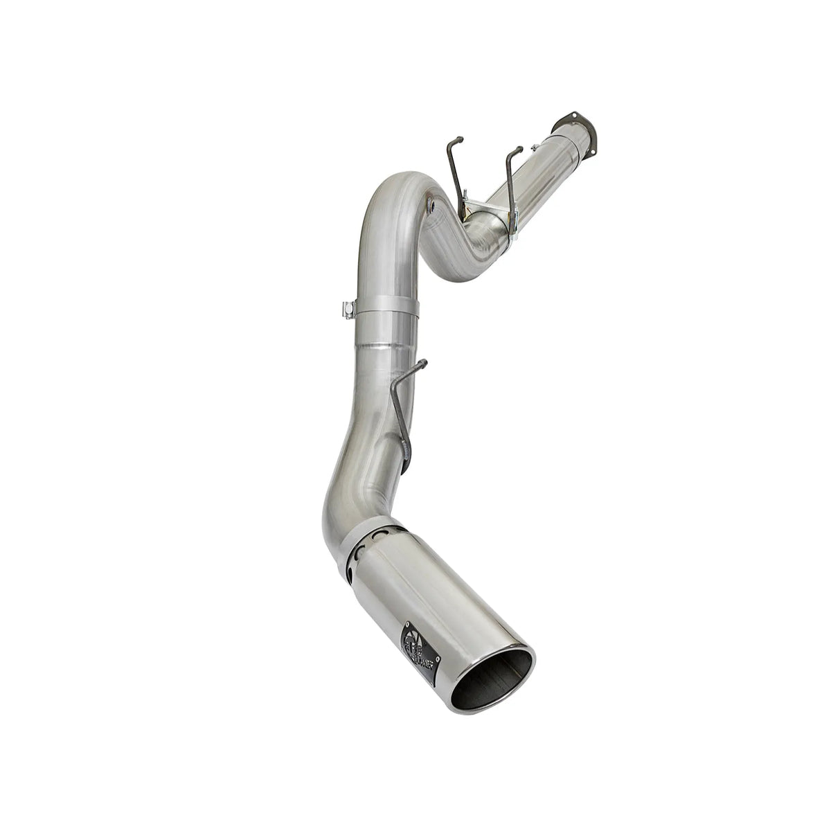 aFe 5in DPF-Back Alum Steel Exhaust w/Polished Tip | Ford Diesel Trucks V8 6.7L (49-03090-P)