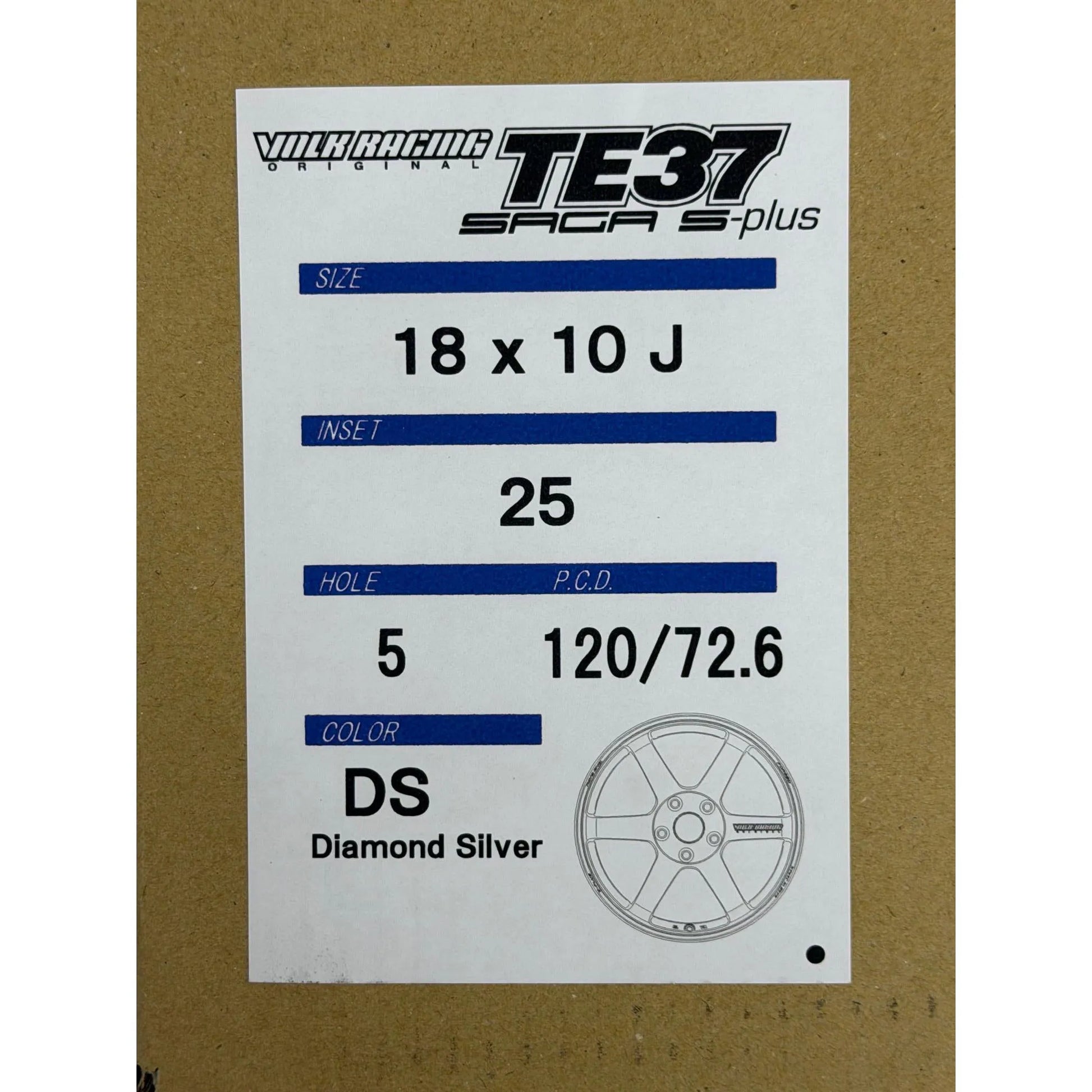 Volk Racing TE37 Saga S-Plus 18x10 +25 5x120 Diamond Silver Wheel