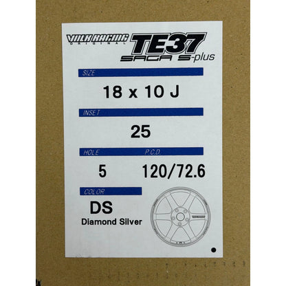 Volk Racing TE37 Saga S-Plus 18x10 +25 5x120 Diamond Silver Wheel