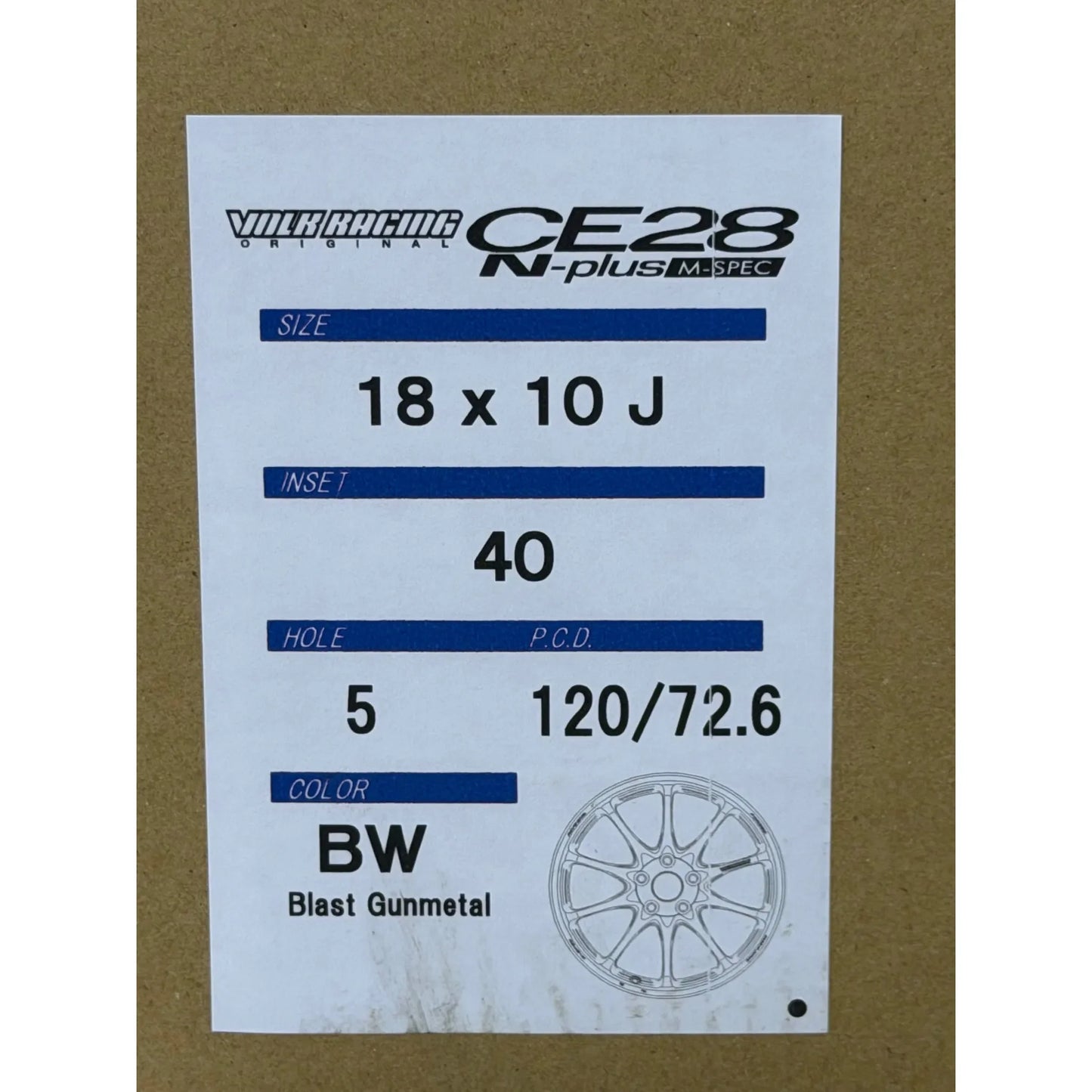 Volk Racing CE28N-Plus M-Spec 18x10 +40 5x120 Blast Gunmetal (SET)