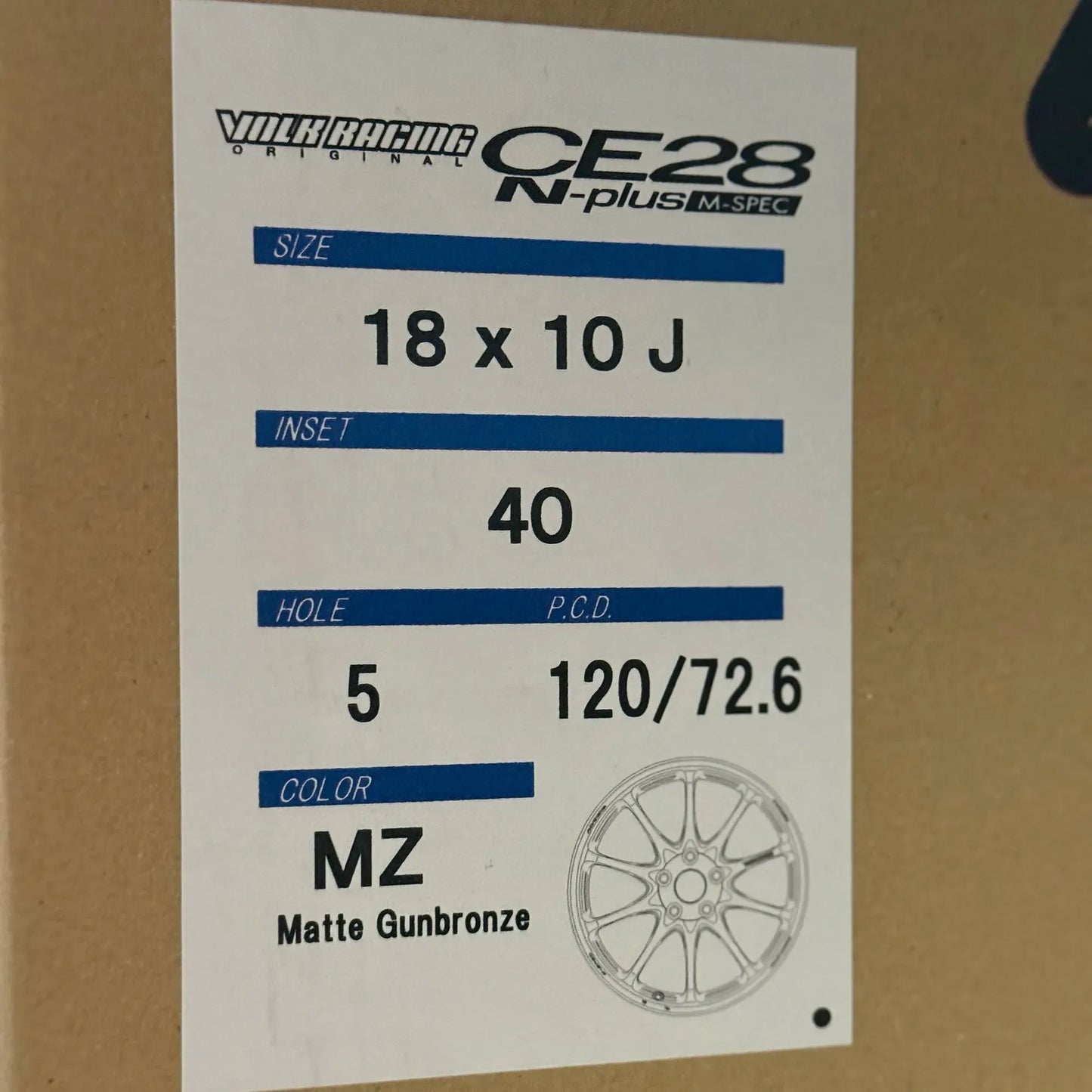 Volk Racing CE28N-Plus M-Spec 18x10 +40 5x120 Matte Gunbronze (SET)