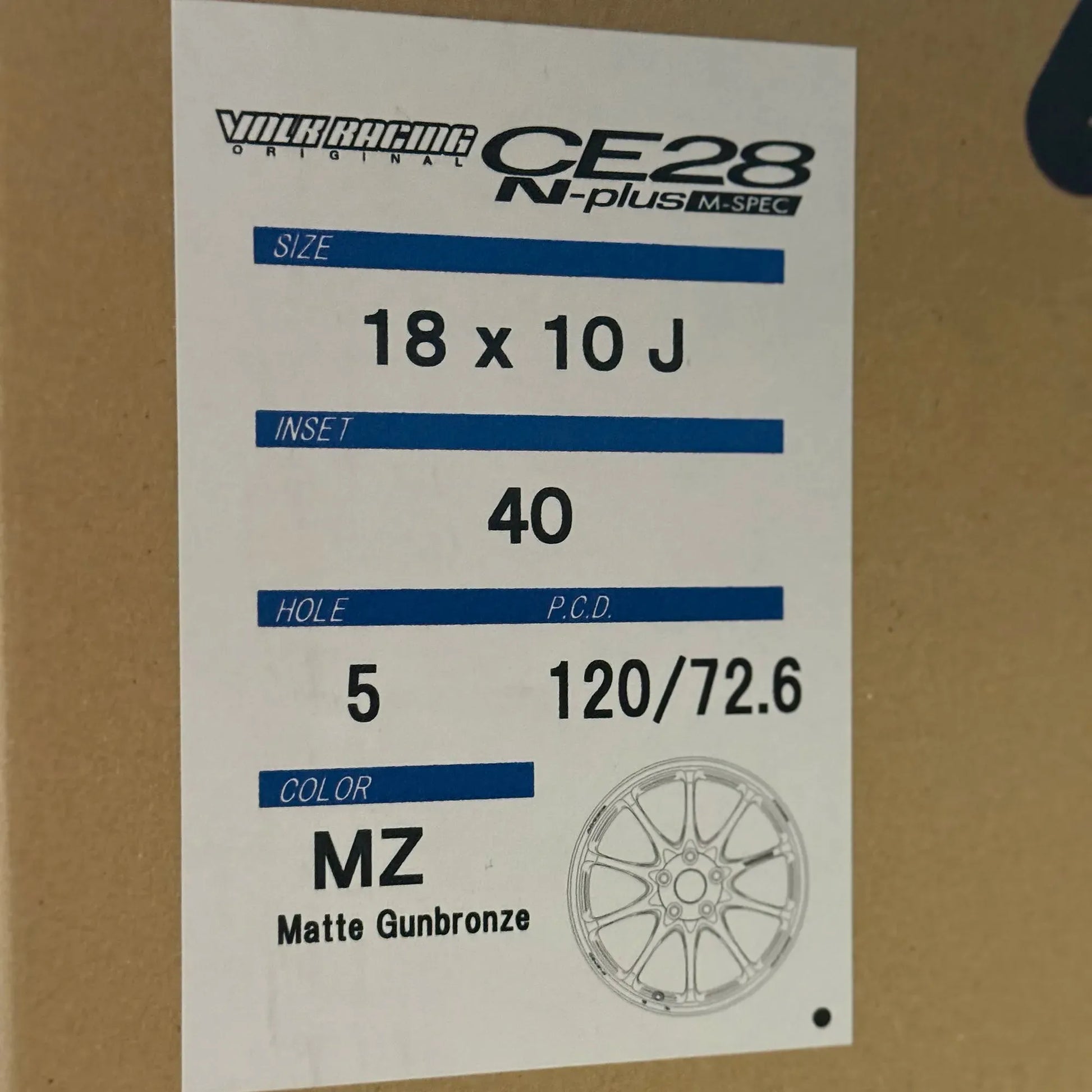 Volk Racing CE28N-Plus M-Spec 18x10 +40 5x120 Matte Gunbronze (SET)
