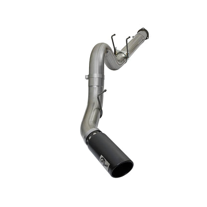 aFe Large Bore HD 5in 409 SS DPF Back Exhaust w/ Black Tip | Ford Diesel Trucks V8 6.7L (49-43090-B)