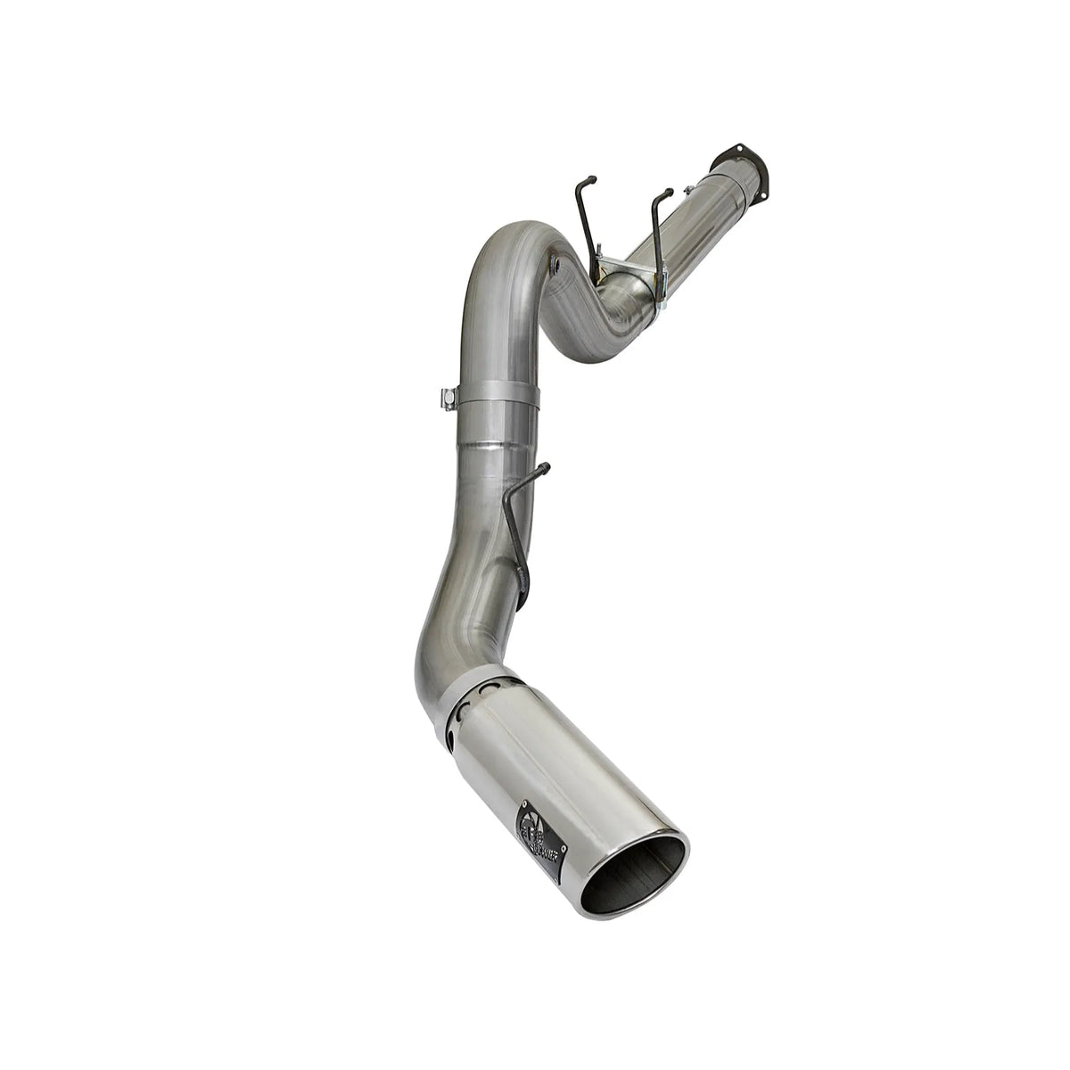 aFe 5in HD 409-SS DPF-Back Exhaust w/ Polished Tip | Ford Diesel Trucks V8 6.7L (17+) (49-43090-P)
