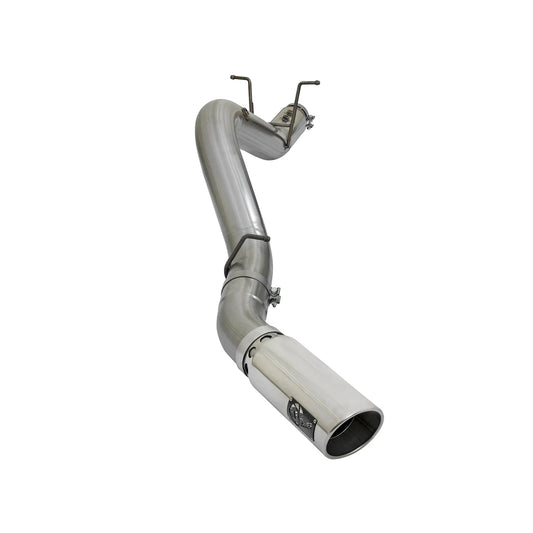 aFe 5in Large Bore HD 409-SS DPF-Back Exhaust w/Polished Tip | GM Duramax V8-6.6L L5P 2017 (49-44085-P)