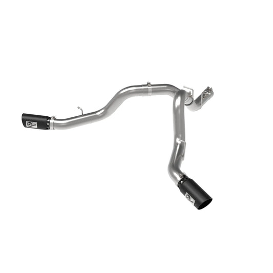 aFe Large Bore-HD 4in 409SS DPF-Back Exhaust w/ Black Tip | GM Diesel Trucks V8-6.6L L5P (49-44126-B)